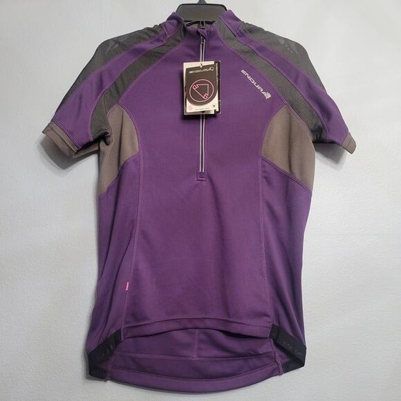 NWT Endura Cycling Jersey Hummvee Adult Med Purple Short Sleeve Rear Pocket - Picture 1 of 11